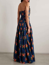 Ruffled Colorful Floral-print Maxi Dress